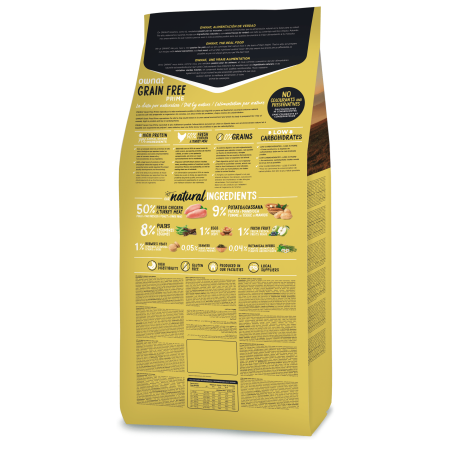 Ownat Prime Grain Free Junior Frango e Peru 14 kg