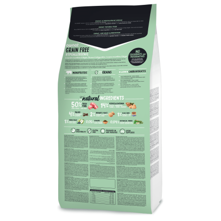 Carne de Porco Hypo Sem Grãos Ownat Prime 14 kg