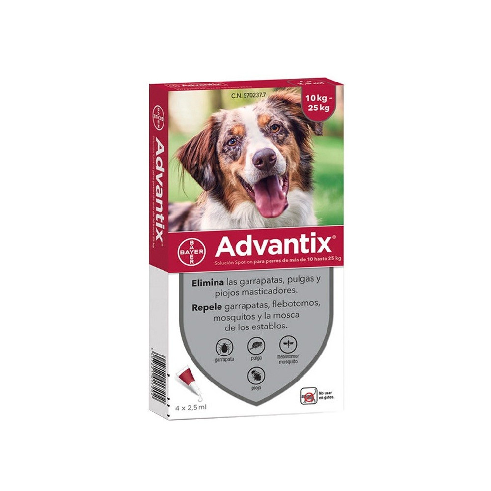 Pipetas de proteção tripla Advantix para cães (4 p)