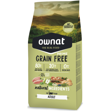 Ownat Cat Prime Grain Free Adulto Frango e Peru 8 kg