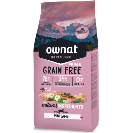 Ownat Prime Grain Mini Adulto Sem Cordeiro 3 kg