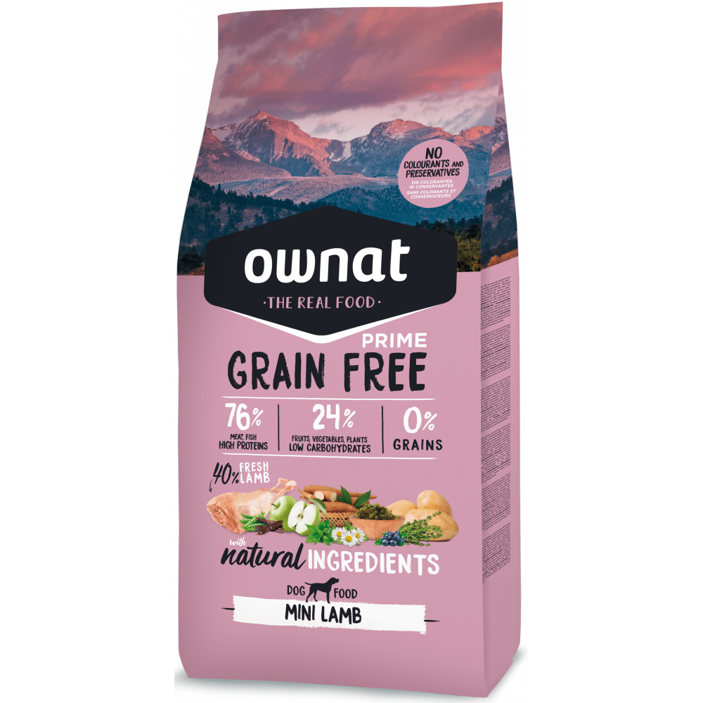 Ownat Prime Grain Mini Adulto Sem Cordeiro 3 kg