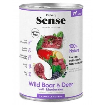 Dibaq Sense pode Wild Deer e Wild Boar Grão Grátis 380g