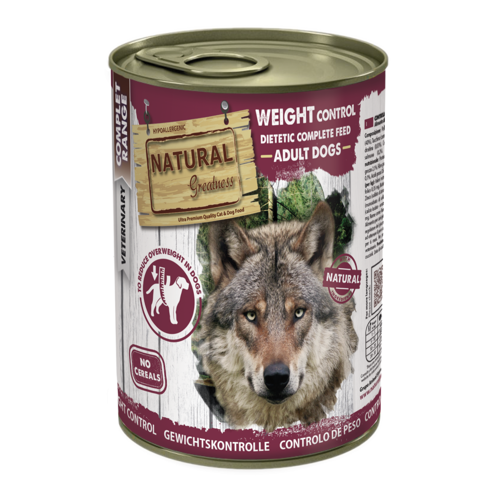 Natural Greatness Diet Lata de controlo de peso para cães 400 gr