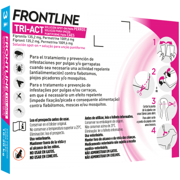 Frontline Tri-Act para Cães. 6 Pipetas