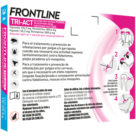 Frontline Tri-Act para Cães. 6 Pipetas