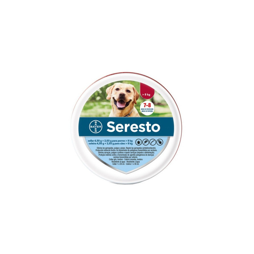 Seresto Coleira de cão + 8 Kg / 70cm