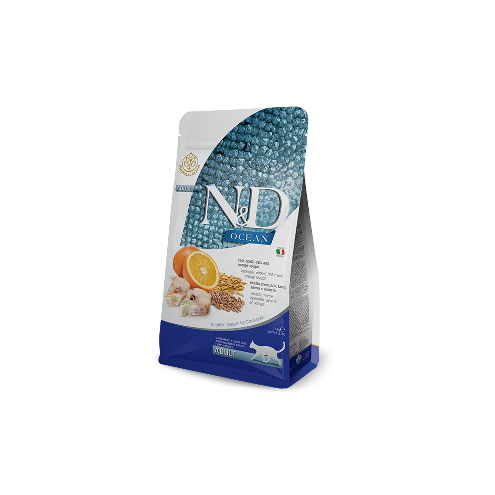 Farmina N&D Ocean Cat Adult Bacalhau e Laranja