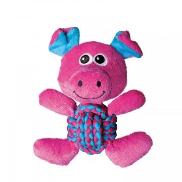 KONG Porco de brinquedo de Cães Weave Knots Pig Talla M