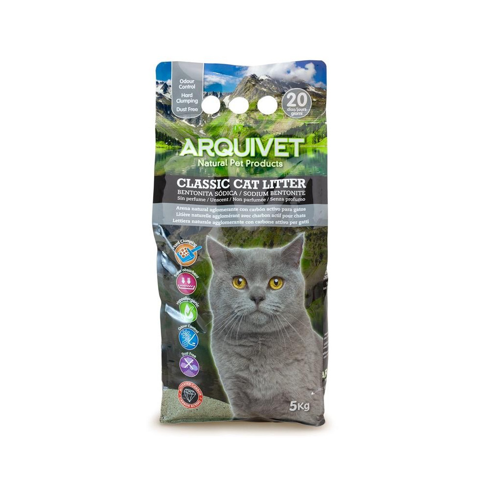 Arquivet Natural Bentonite Carvão Ativo 5 Kg