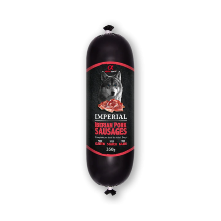 Alpha Spirit Húmedo Salchicha Imperial 350 gr para perros sabor CERDO