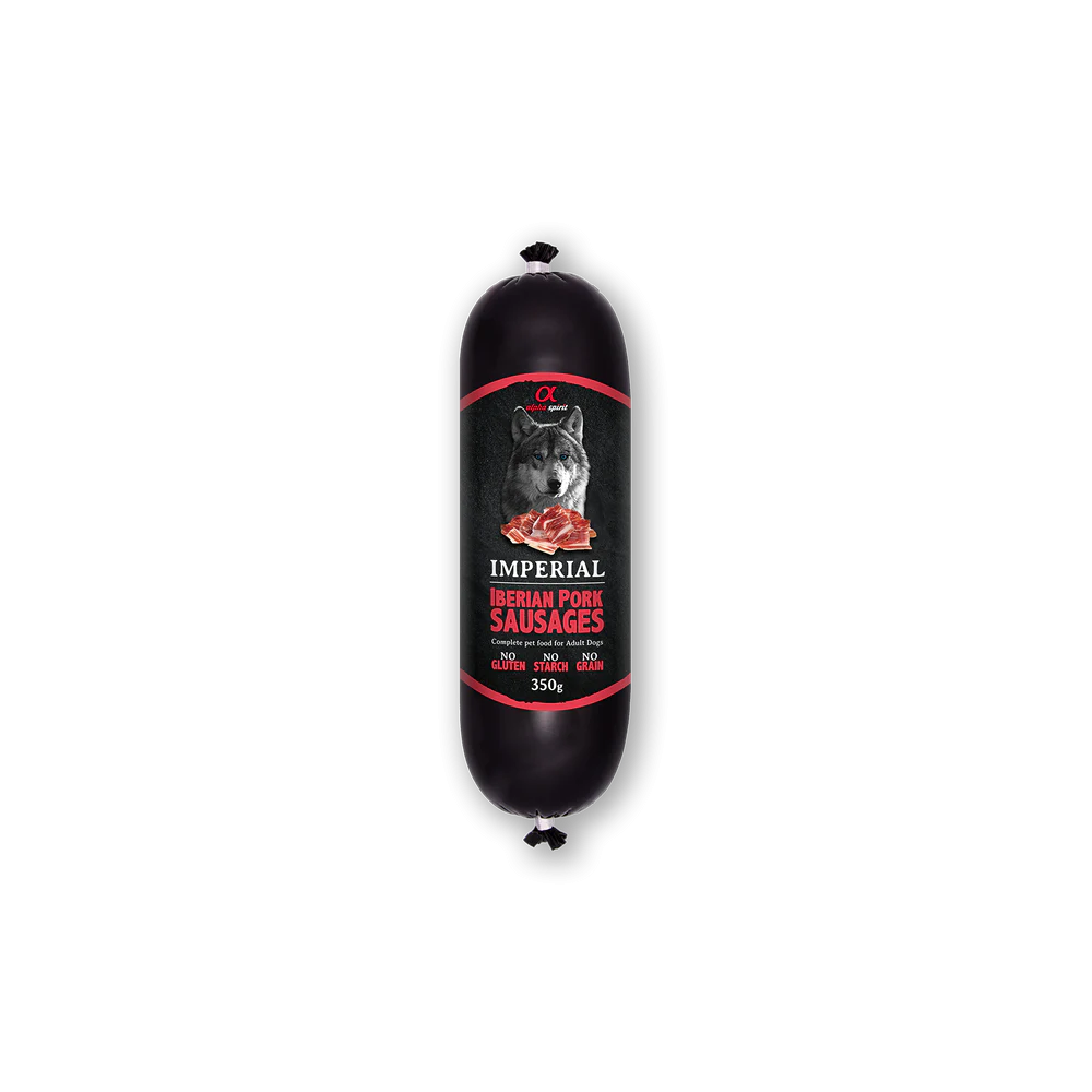 Alpha Spirit Húmedo Salchicha Imperial 350 gr para perros sabor CERDO