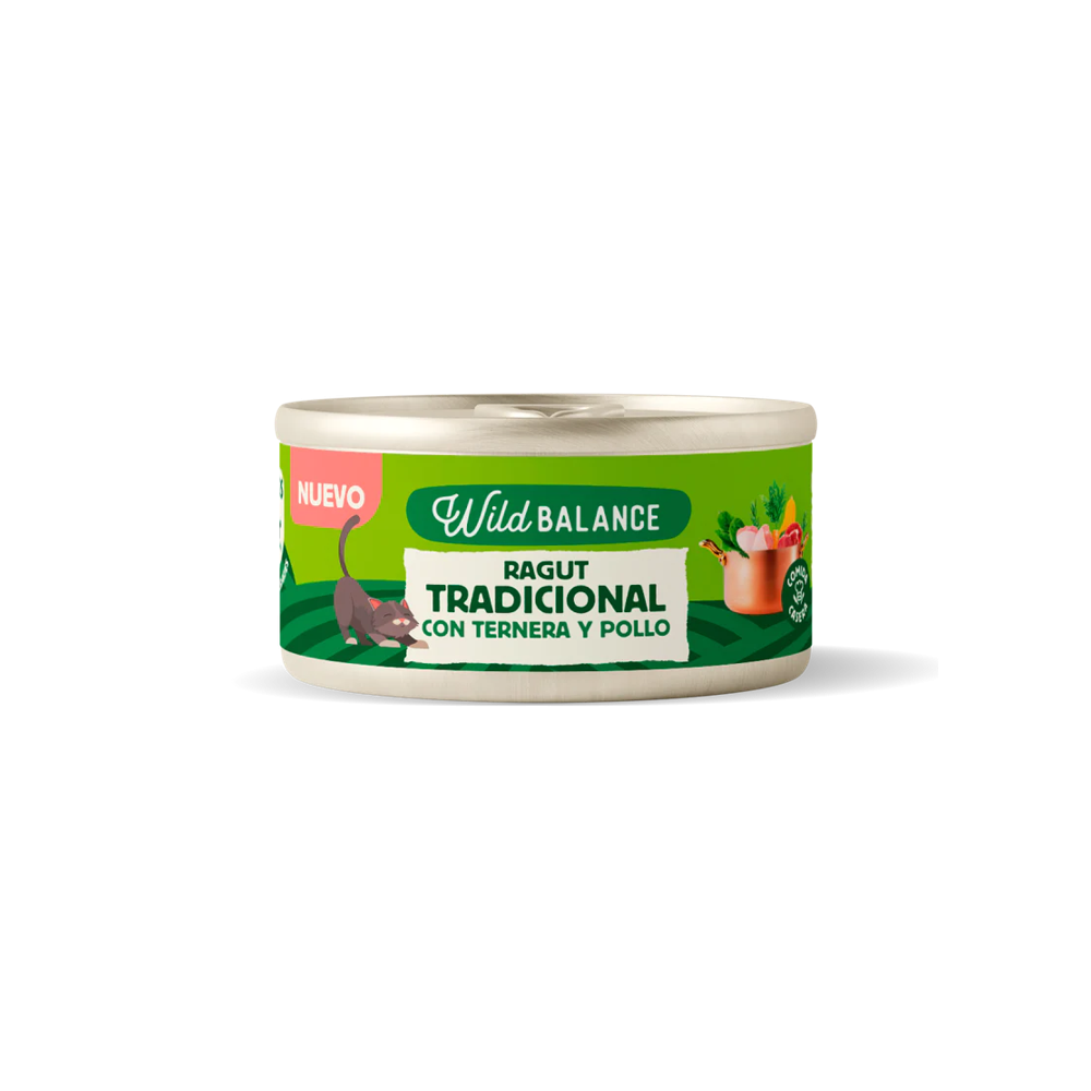 Wild Balance Recetas del Chef Lata GATOS Ragut Tradicional de Ternera y Pollo