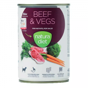 Natura Diet Lata Dog Beef & Vegs 400 gr