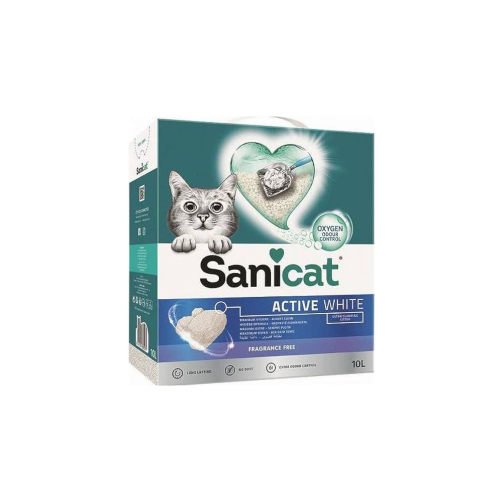 Sanicat Active White Arena para Gatos Sin Perfume Sanicat Active White Arena para Gatos Sin Perfume